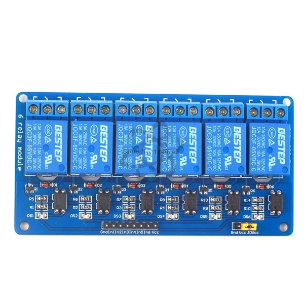 Shield Relay 6CH-5V - شيلد ريلهات 6قنوات 5فولت