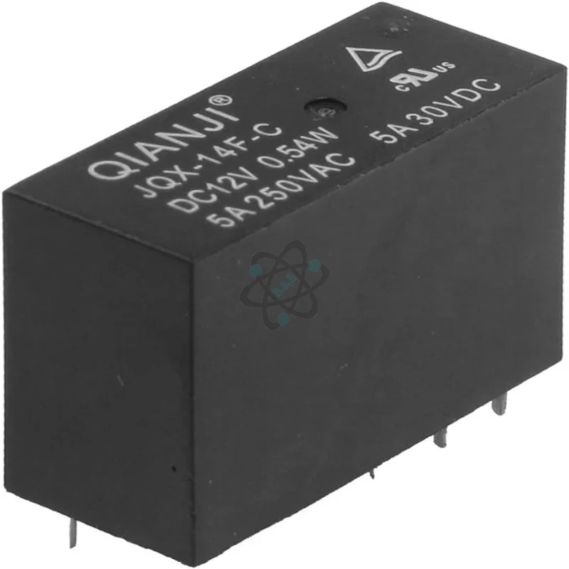 Relay 12V-8PIN-5A - ريلي مستطيل اسود ريشتين