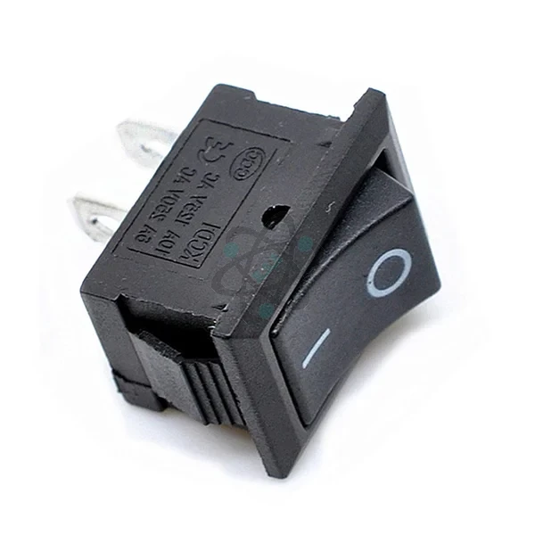 KCD1 6A-250V ON-OFF - مفتاح نحيف اسود 2خط