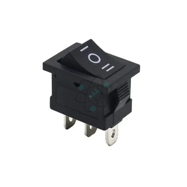 KCD3 15A-250V ON-OFF-ON - مفتاح  اسود 3خط