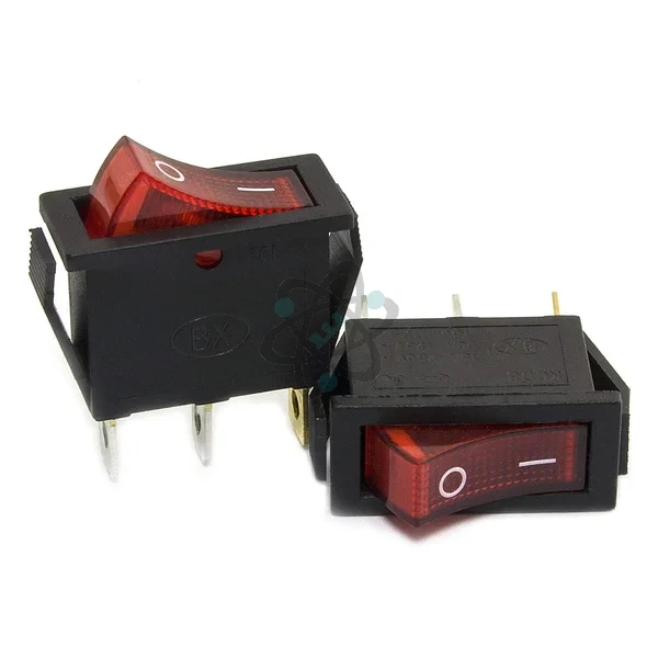 KCD3 10A-250V ON-OFF - مفتاح احمر شفاف 3خط