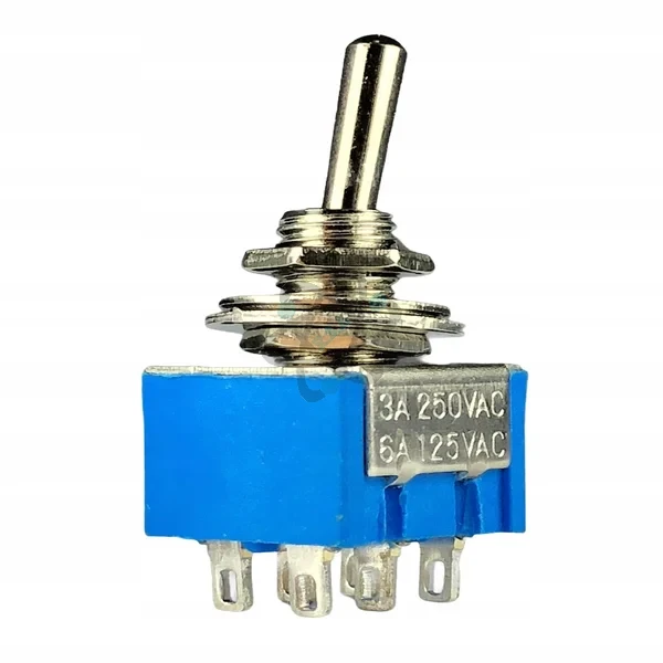 T-Switch ON-OFF مفتاح عمود طرقتين 6 ارجل ازرق