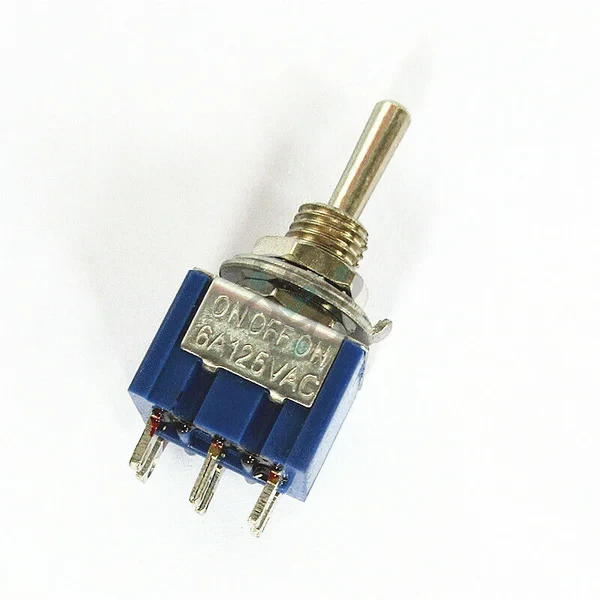 T-Switch ON-OFF-ON مفتاح عمود ثلاث طرقات 6 ارجل ازرق