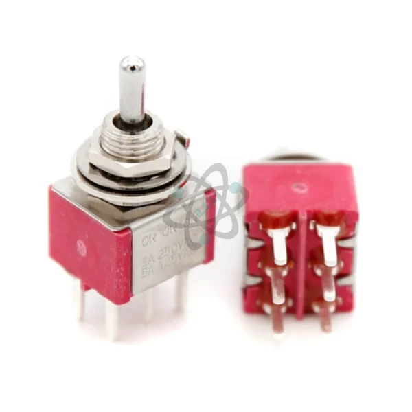 T-Switch ON-OFF-ON مفتاح عمود ثلاث طرقات 6 ارجل احمر الاصلي