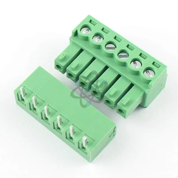 PCB Connector 3.5mm 6Pin-V - كنكتر اخضر الأصلي ذكر+انثى