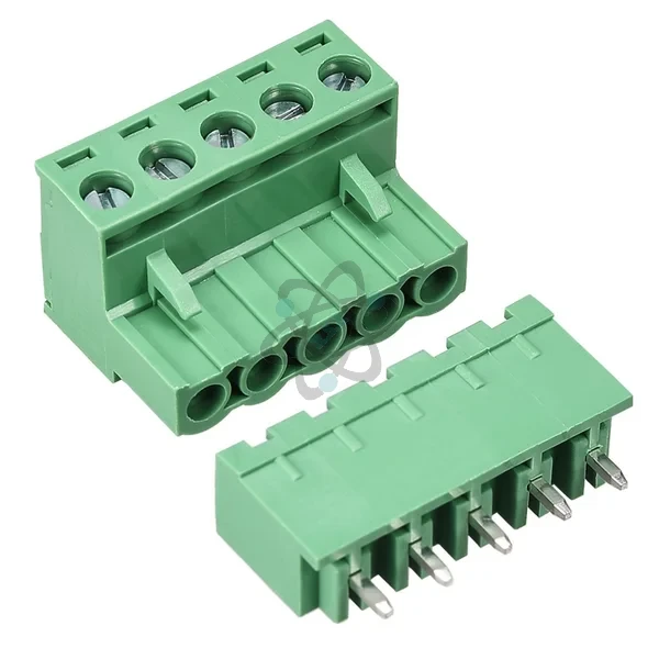 PCB Connector 5.08mm 5Pin-V - كنكتر اخضر الأصلي ذكر+انثى
