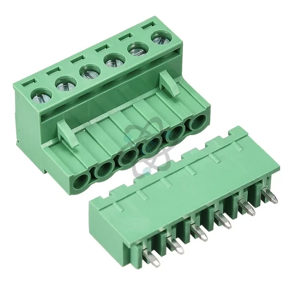 PCB Connector 5.08mm 6Pin-V - كنكتر اخضر الأصلي ذكر+انثى
