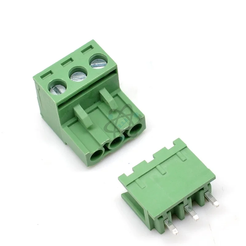 PCB Connector 5.08mm 3Pin-H - كنكتر اخضر الأصلي ذكر+انثى